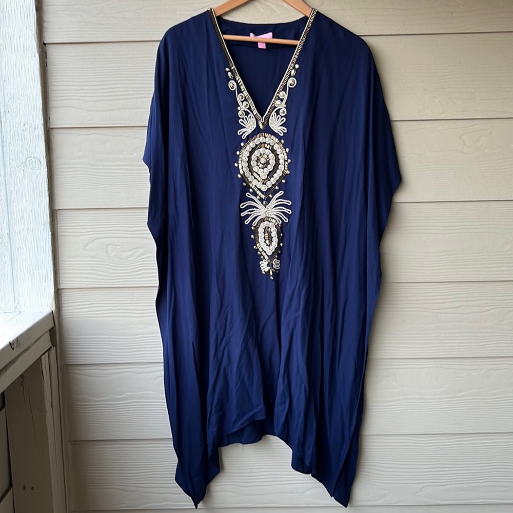 Lilly Pulitzer Kimono Navy caftan size XL